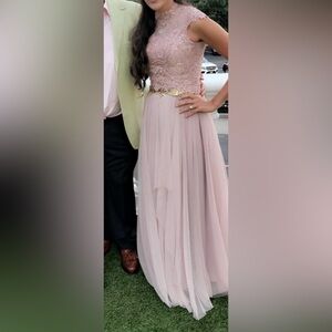 Elegant Light Pink Pleated Dress